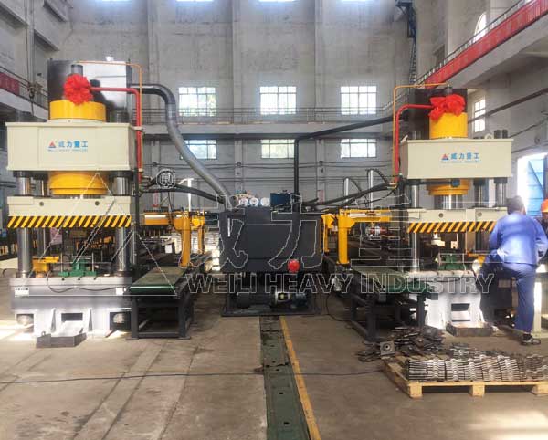 客戶采購630噸液壓機、315噸液壓機錨桿托盤自動化生產(chǎn)線